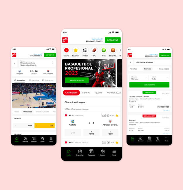 Caliente Sports App Redesign Proposal